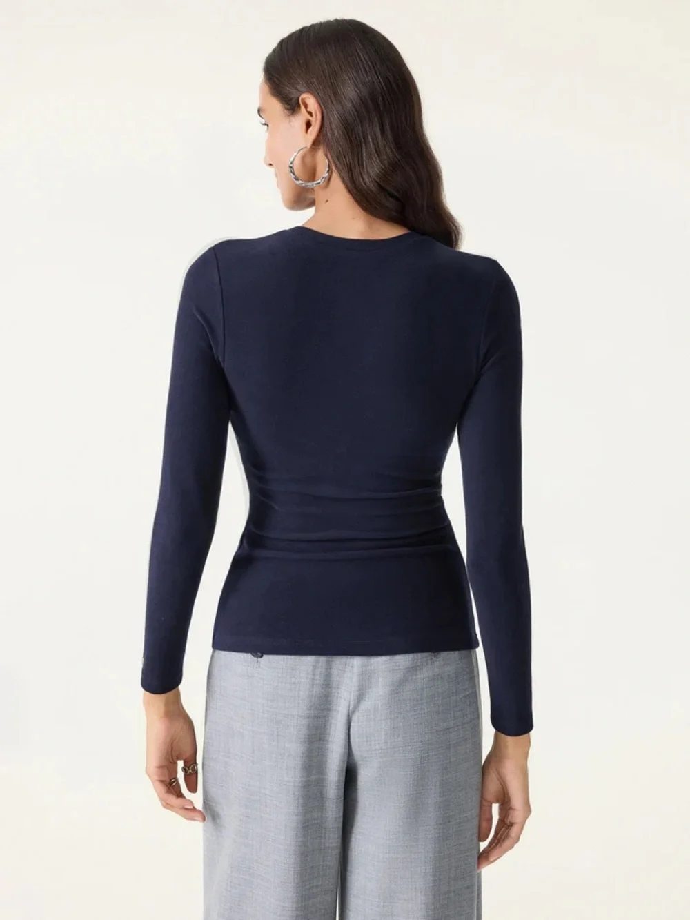NWT OGL MaxWarm Crewneck Long Sleeve Bra Top in Smoky Navy - Picture 4 of 8